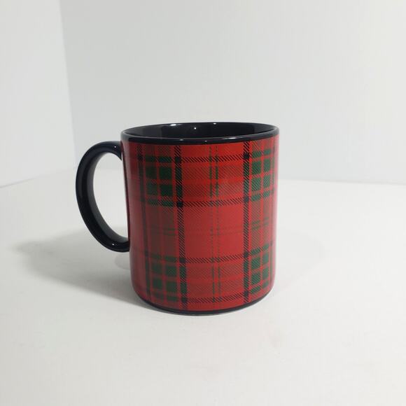 Vtg Pier 1 Tartan Plaid Coffee Mug Japan Collectible Holiday Christmas Mug - Picture 2 of 8